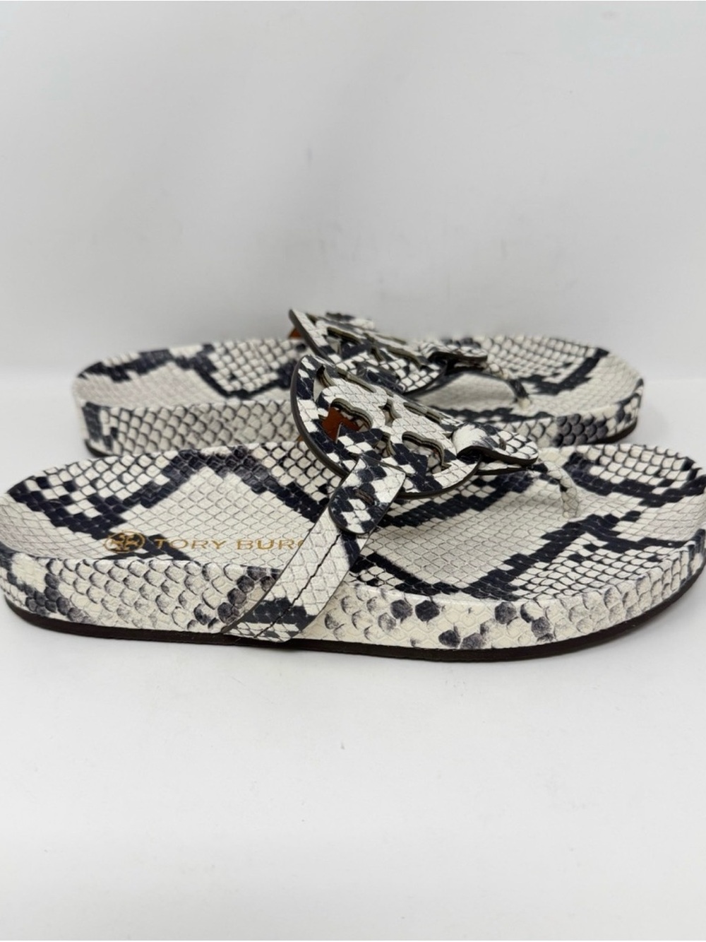 Tory Burch Miller Cloud Sandal. Leather python. Size 7.5 - Picture 2 of 7